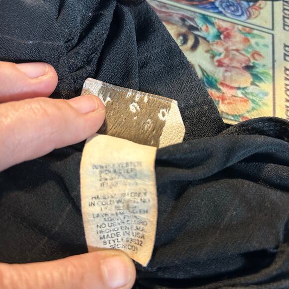 Black w/ Sparkly Striped Design VTG CLUB NEO USA Dress Size Sm Bodycon Y2K - Picture 10 of 10